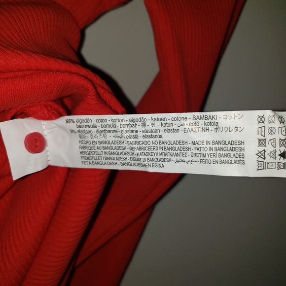 Zara Red Ribbed Knit Button-Up Skater Mini Dress - NWT - Picture 4 of 5